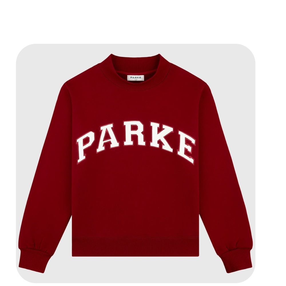 Parke Back to School Mockneck Sweatshirt- Maroon & White- NEW